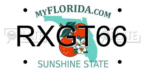 RXGT66 Florida License Plate