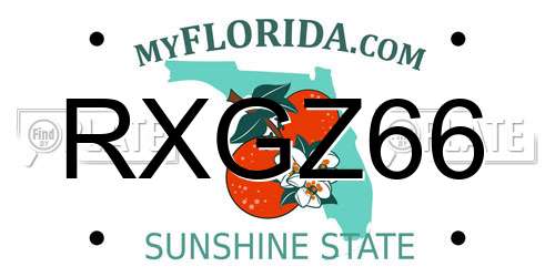 RXGZ66 Florida License Plate