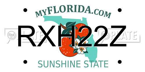 RXH22Z Florida License Plate
