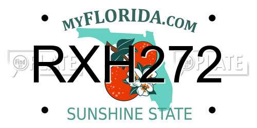 RXH272 Florida License Plate