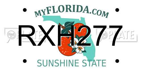 RXH277 Florida License Plate