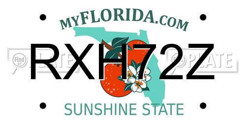 RXH72Z Florida License Plate