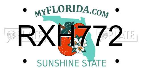RXH772 Florida License Plate