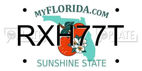 RXH77T Florida License Plate