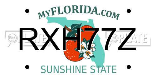 RXH77Z Florida License Plate