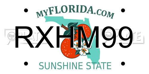 RXHM99 Florida License Plate