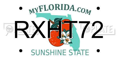 RXHT72 Florida License Plate