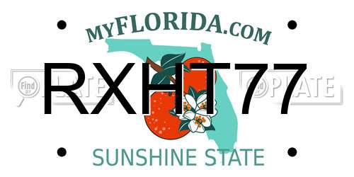 RXHT77 Florida License Plate