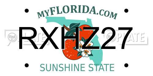 RXHZ27 Florida License Plate