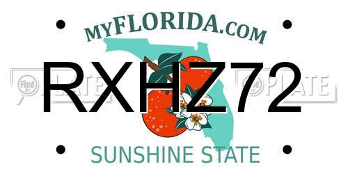 RXHZ72 Florida License Plate