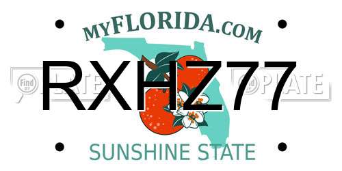 RXHZ77 Florida License Plate