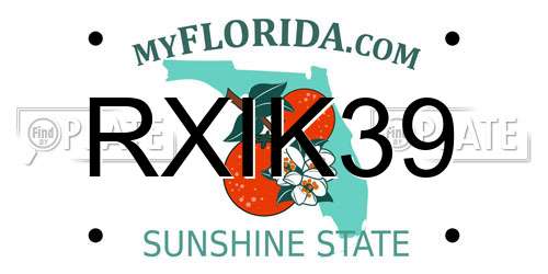 RXIK39 Florida License Plate