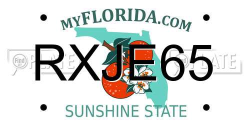 RXJE65 Florida License Plate