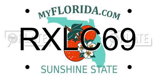 RXLC69 Florida License Plate