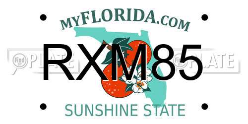 RXM85 Florida License Plate