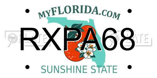 RXPA68 Florida License Plate