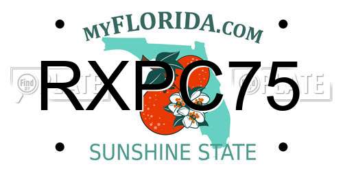 RXPC75 Florida License Plate