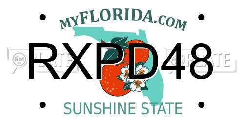 RXPD48 Florida License Plate