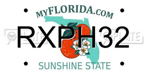 RXPH32 Florida License Plate
