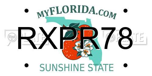 RXPR78 Florida License Plate