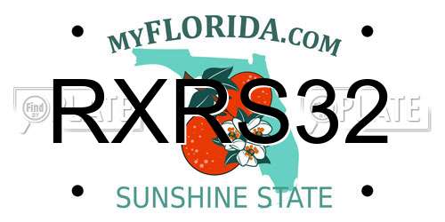 RXRS32 Florida License Plate