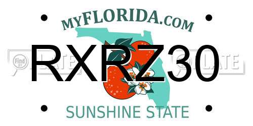 RXRZ30 Florida License Plate
