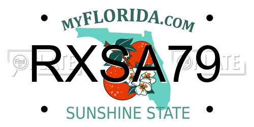 RXSA79 Florida License Plate