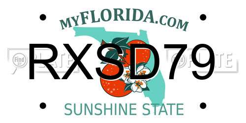 RXSD79 Florida License Plate