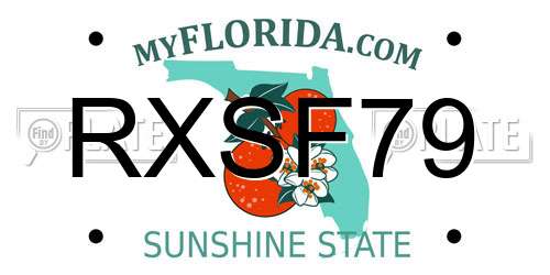 RXSF79 Florida License Plate