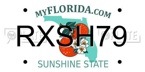 RXSH79 Florida License Plate