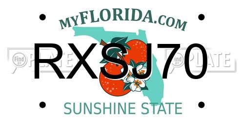 RXSJ70 Florida License Plate