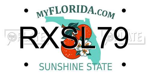 RXSL79 Florida License Plate