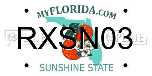 RXSN03 Florida License Plate