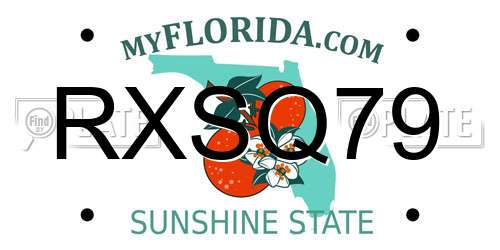 RXSQ79 Florida License Plate