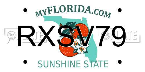 RXSV79 Florida License Plate