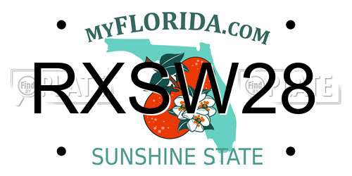 RXSW28 Florida License Plate