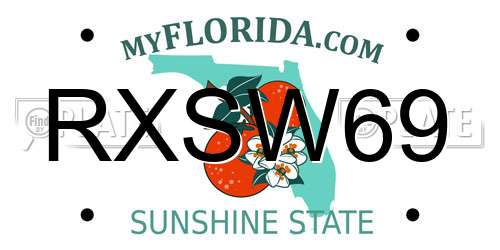 RXSW69 Florida License Plate