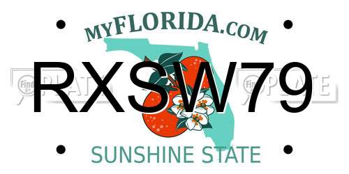 RXSW79 Florida License Plate