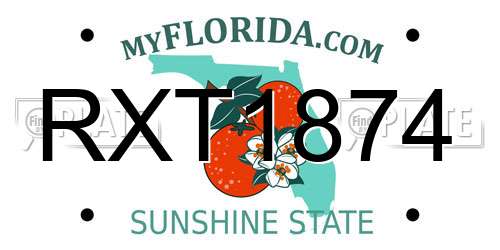 RXT1874 Florida License Plate