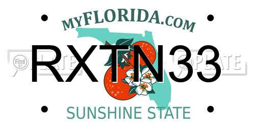 RXTN33 Florida License Plate