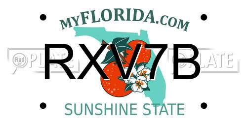 RXV7B Florida License Plate