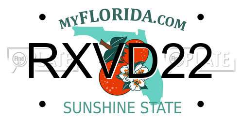 RXVD22 Florida License Plate