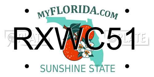 RXWC51 Florida License Plate