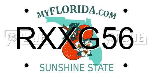 RXXG56 Florida License Plate