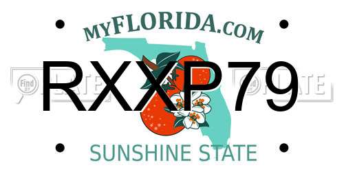 RXXP79 Florida License Plate