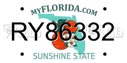 RY86332 Florida License Plate