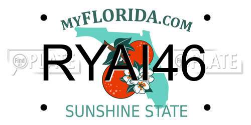 RYAI46 Florida License Plate