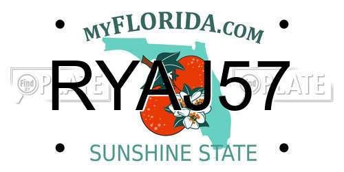 RYAJ57 Florida License Plate