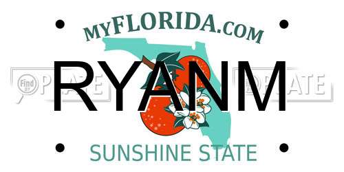 RYANM Florida License Plate