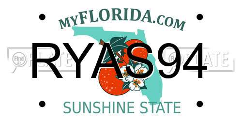 RYAS94 Florida License Plate